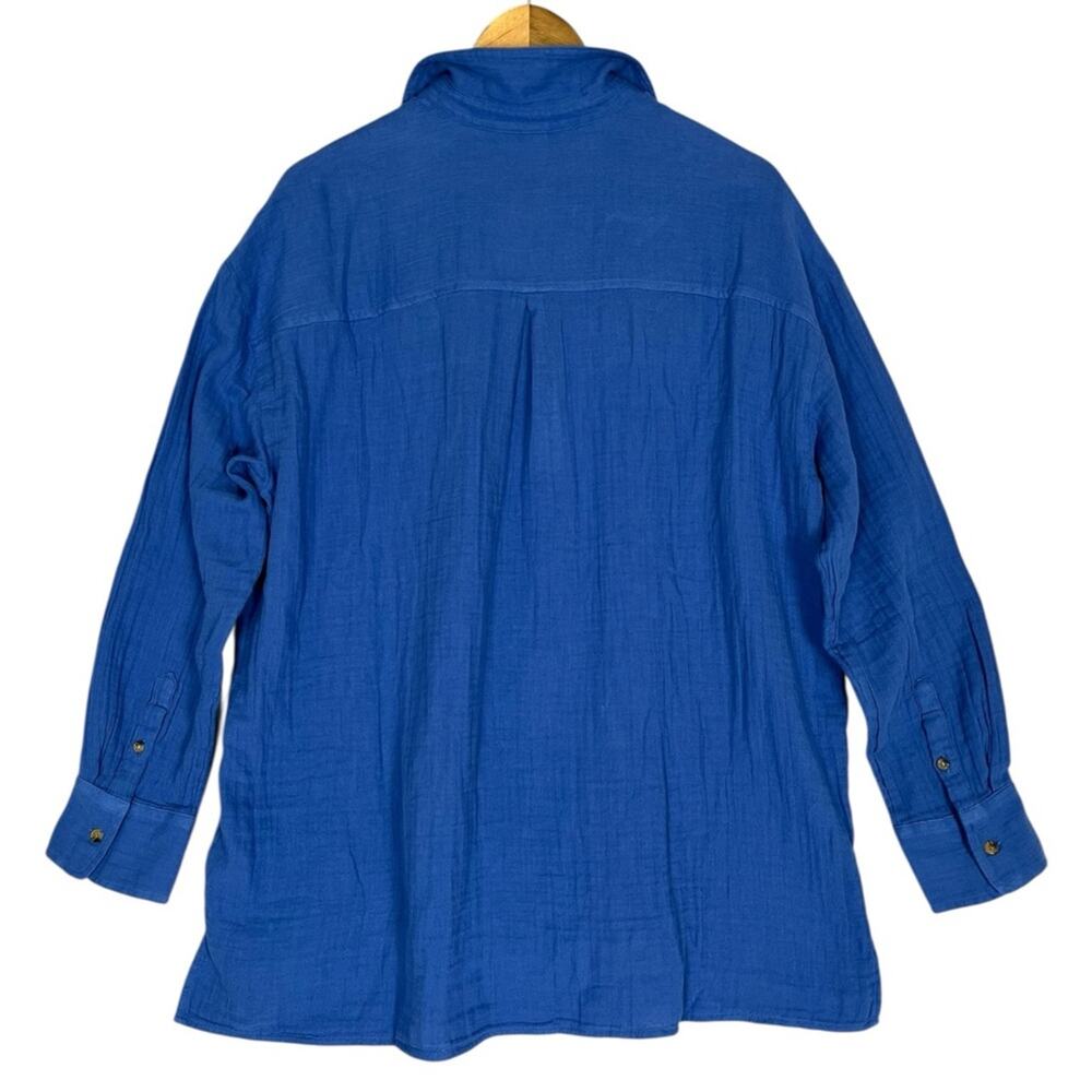 Old Navy Slubbed Cotton Oversized Button Diwn Tunic Top Womens Large NWT Relaxed - Picture 3 of 8